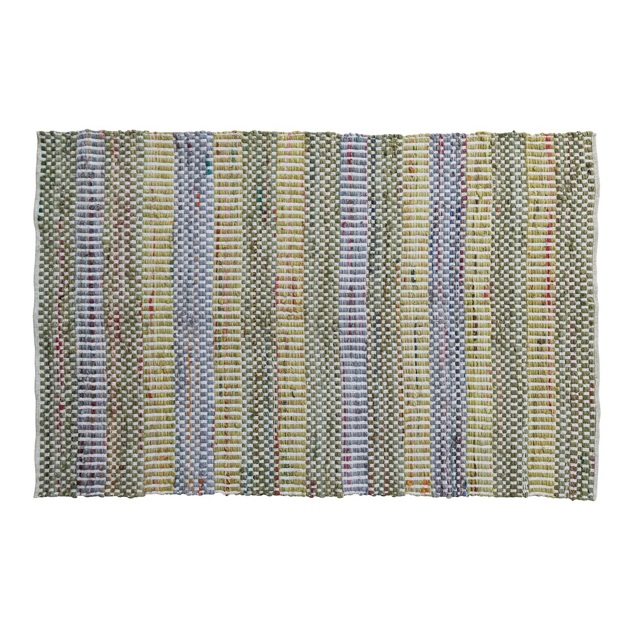 Hello Honey® Woven Cotton Blend Rug with Stripes